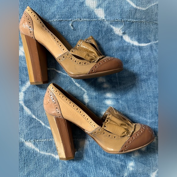 Vintage Miu Miu Oxford ruffle high heels size 4 1/2 - Picture 5 of 5